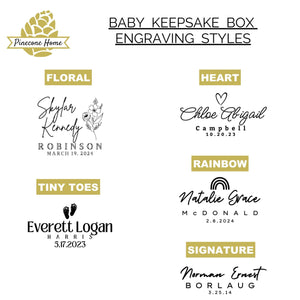 Personalized Engraved Heirloom Baby Keepsake Box First Birthday Newborn Gift