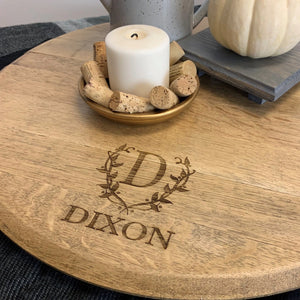 Bourbon Barrel Serving Round - Tray or Lazy Susan