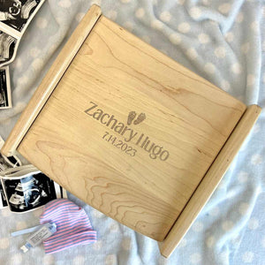Personalized Engraved Heirloom Baby Keepsake Box First Birthday Newborn Gift