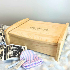 Personalized Engraved Heirloom Baby Keepsake Box First Birthday Newborn Gift