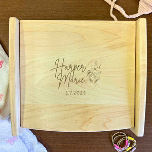 Personalized Engraved Heirloom Baby Keepsake Box First Birthday Newborn Gift