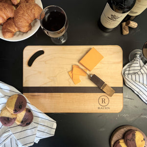 Personalized Maple and Wine Barrel Cutting Board - Cheese Charcuterie Board for Weddings Anniversary Mother's Day