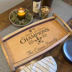 Wine Stave Serving Tray with Custom Logo