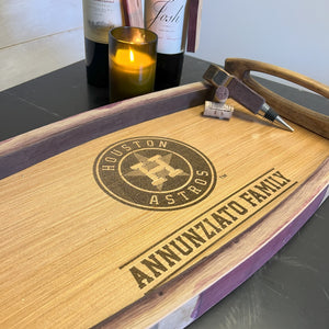 Wine Stave Serving Tray with Custom Logo