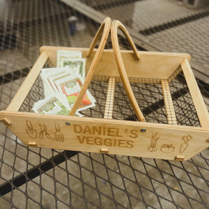Personalized Garden Basket - 2 sizes - Harvest Basket for Vegetables - Gift for Gardener