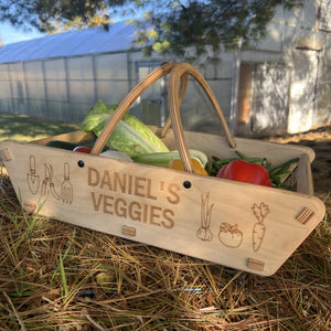 Personalized Garden Basket - 2 sizes - Harvest Basket for Vegetables - Gift for Gardener