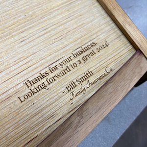 Client Gift Personalized Wine Tray - Realtor Closing Gift - Corporate Branded Client Appreciation Gift - New Home Real Estate Gift