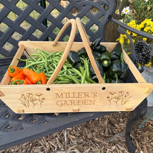 Personalized Garden Basket - 2 sizes - Harvest Basket for Vegetables - Gift for Gardener