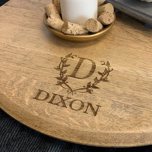 Reclaimed Wine Barrel Round Serving Tray