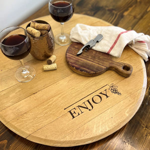 Wine Barrel Round Lazy Susan
