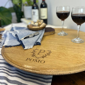 Wine Barrel Serving Round - Tray or Lazy Susan