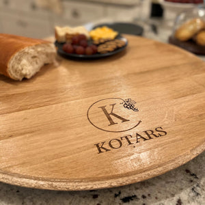 Wine Barrel Serving Round - Tray or Lazy Susan