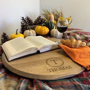 Wine Barrel Serving Round - Tray or Lazy Susan