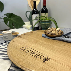 Wine Barrel Serving Round - Tray or Lazy Susan