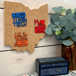 State Shaped Corkboards