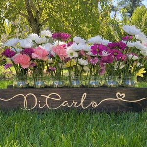 Personalized Engraved Mason Jar Centerpiece - Extra Long