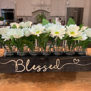 Personalized Engraved Mason Jar Centerpiece - Extra Long