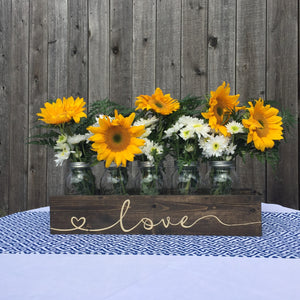 Personalized Engraved Mason Jar Holder Planter Box - Jumbo