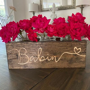 Personalized Mason Jar Holder Centerpiece - Mini