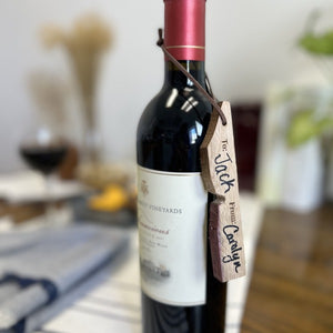 Wine Barrel Bottle Tags Set of 5