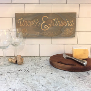 Personalized Wood Wine Sign