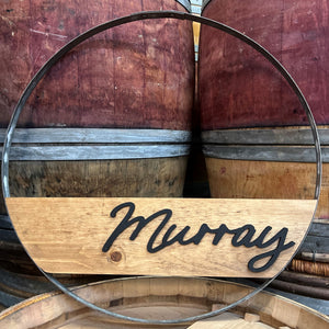 Personalized Wine Barrel Hoop Sign