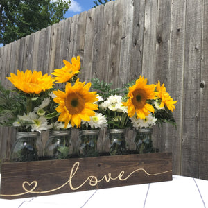 Personalized Engraved Mason Jar Holder Planter Box - Jumbo