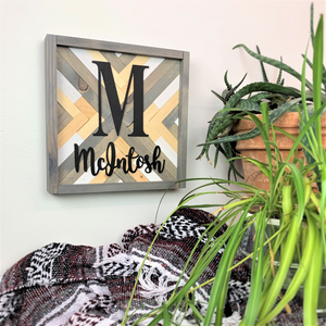 Clearance Personalized Geo Wood Wall Art