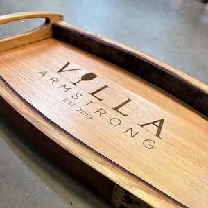 Wine Stave Serving Tray with Custom Logo