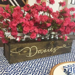 Personalized Mason Jar Holder Centerpiece - Classic