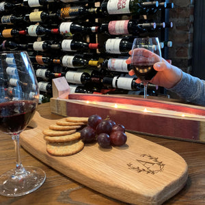 Monogrammed Large Wine Barrel Charcuterie Board - Housewarming Serving Board