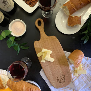 Monogrammed Large Wine Barrel Charcuterie Board - Housewarming Serving Board