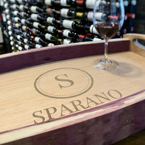 Wine Stave Serving Tray - Personalized Engraved Tray for Housewarming Wedding Anniversary