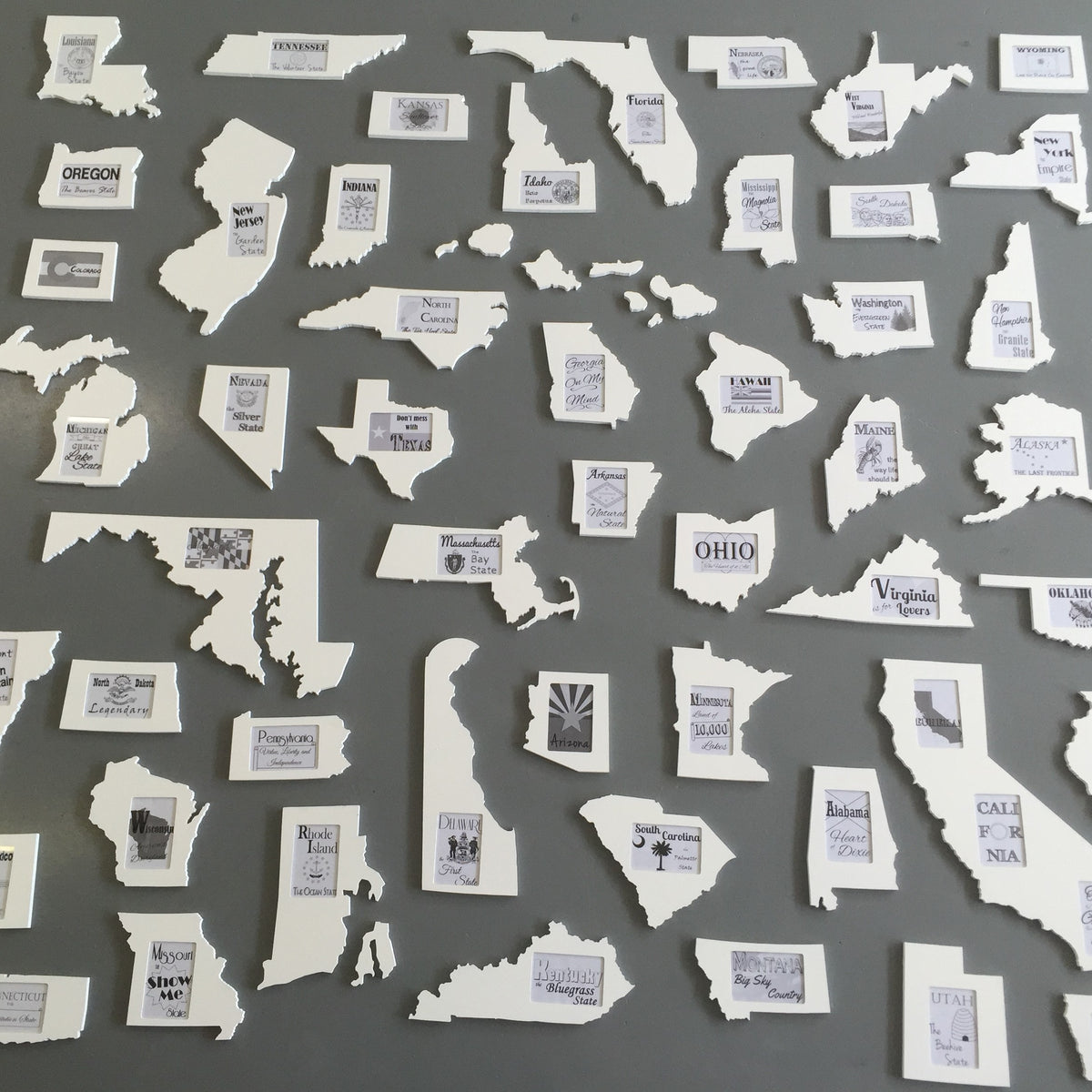 State Shaped Frame - White