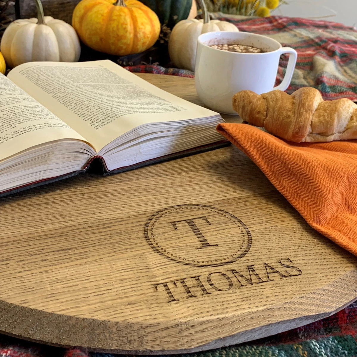 Bourbon Barrel Serving Round - Tray or Lazy Susan