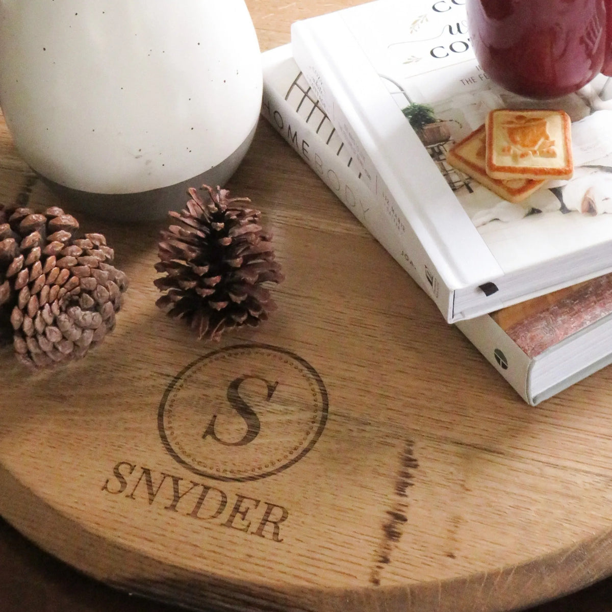 Bourbon Barrel Serving Round - Tray or Lazy Susan