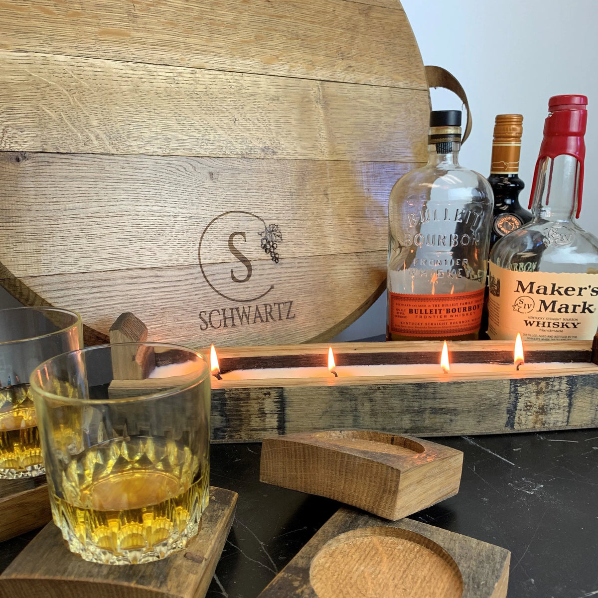 Bourbon Barrel Serving Round - Tray or Lazy Susan