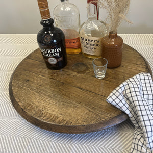 Bourbon Barrel Serving Round - Tray or Lazy Susan