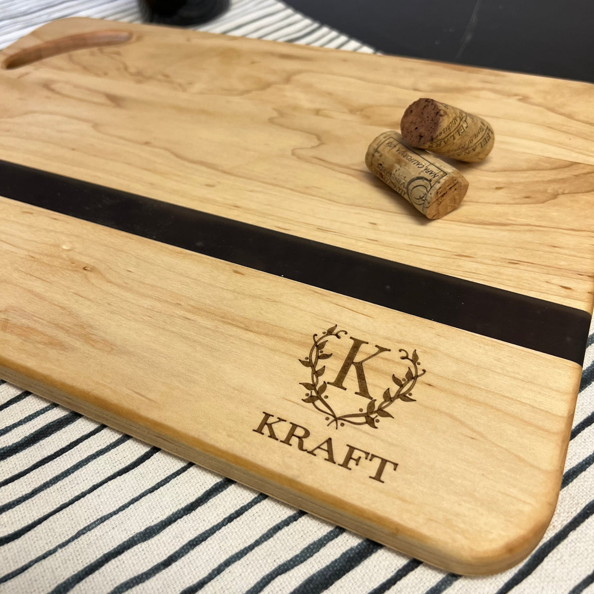 Personalized Maple and Wine Barrel Cutting Board - Cheese Charcuterie Board for Weddings Anniversary Mother&#39;s Day