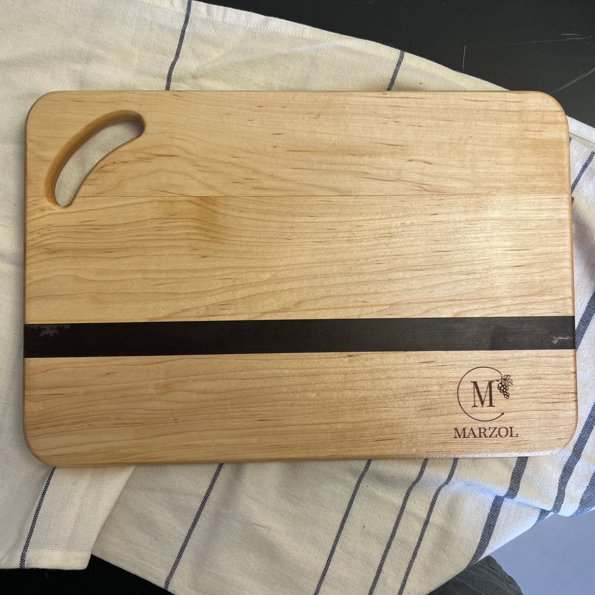 Personalized Maple and Wine Barrel Cutting Board - Cheese Charcuterie Board for Weddings Anniversary Mother&#39;s Day