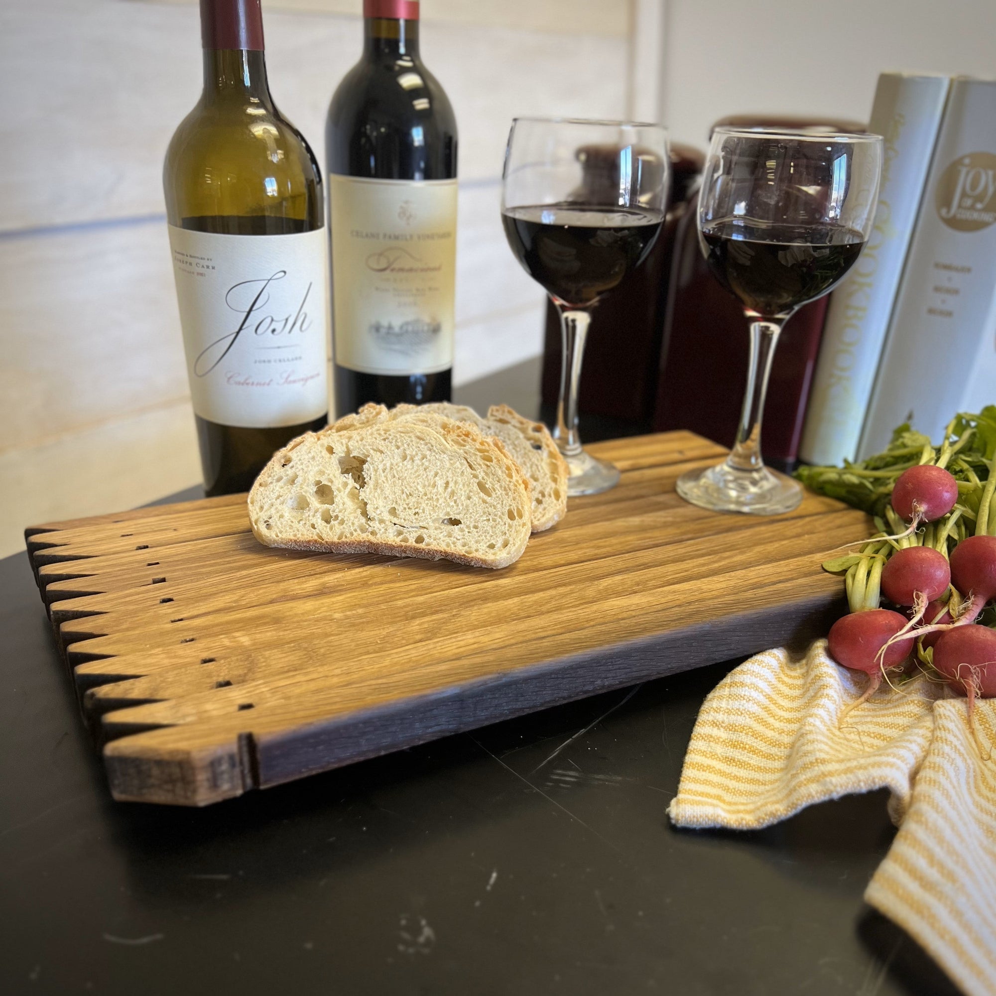 QUICK SHIP Wine Barrel Cutting Board - Gift for Wine Lovers - Mother's Day Anniversary Wedding Gift