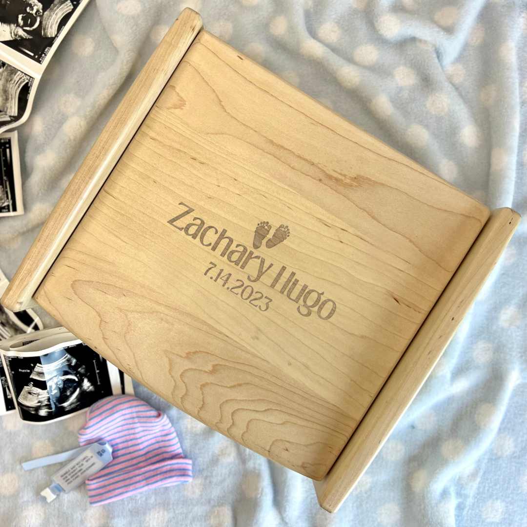 Personalized Engraved Heirloom Baby Keepsake Box First Birthday