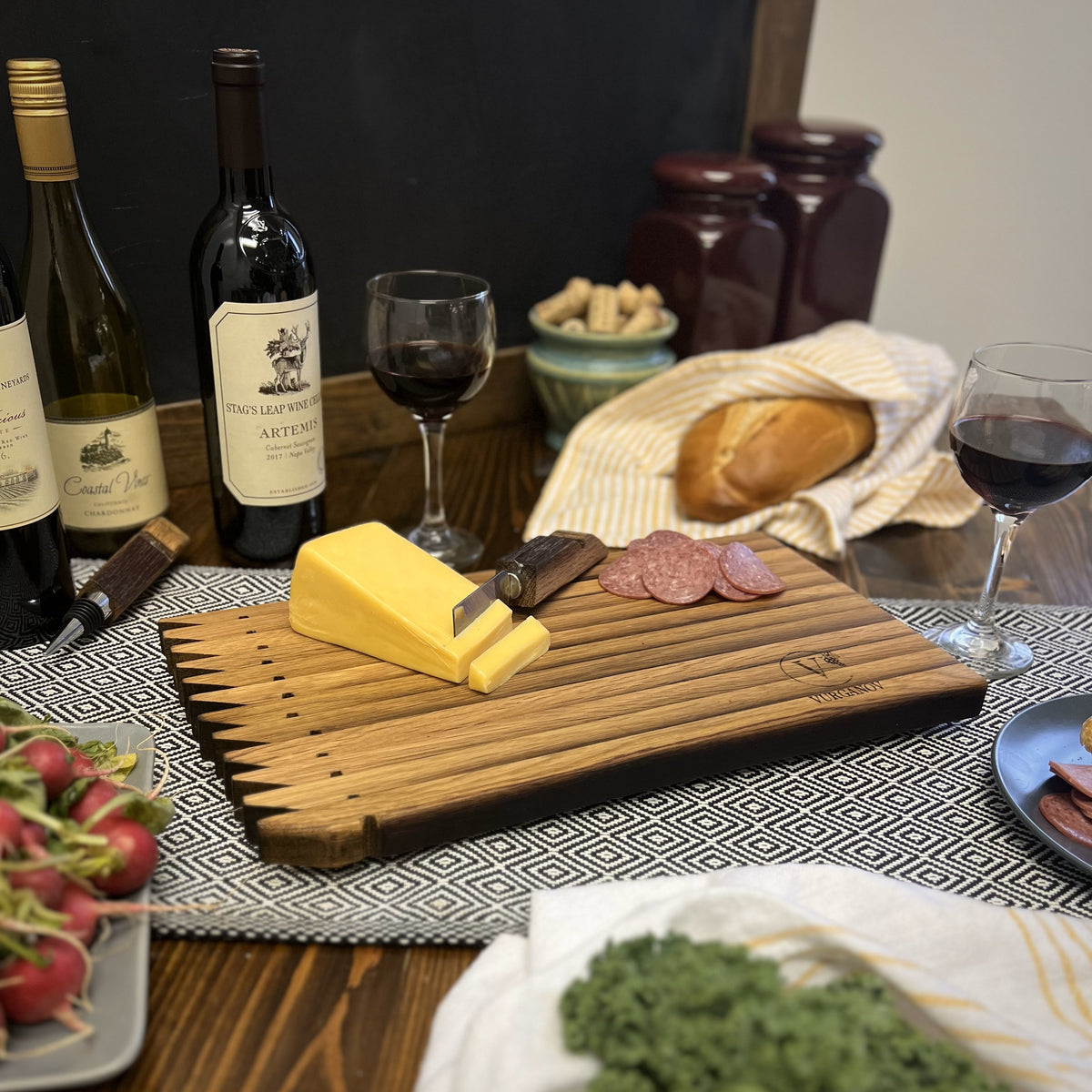 Wine Barrel Cocktail Bar Charcuterie Serving Cutting Board