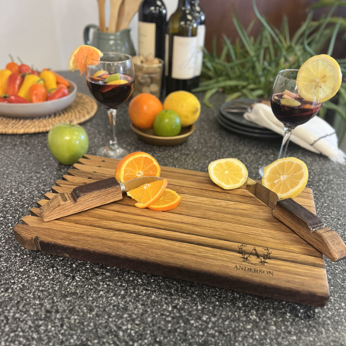 Wine Barrel Cocktail Bar Charcuterie Serving Cutting Board