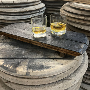Bourbon Barrel Footed Bar Tray