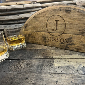 Bourbon Barrel Half Round Personalized Sign
