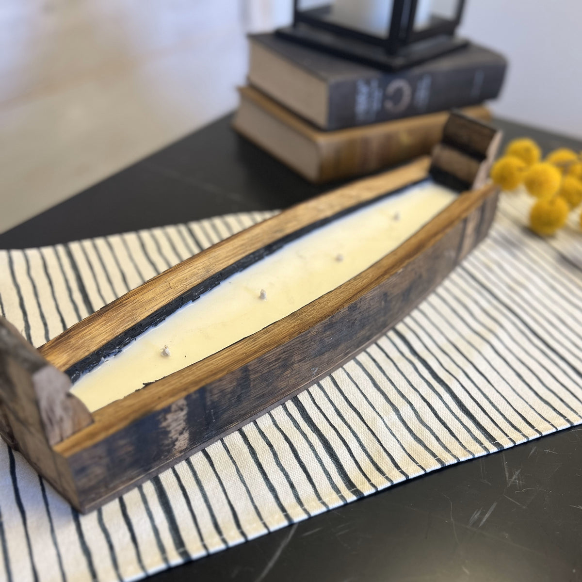 Bourbon Barrel Stave Candle