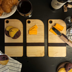 QUICK SHIP Mini Maple & Wine Cutting Board Set of 3 Housewarming Gift