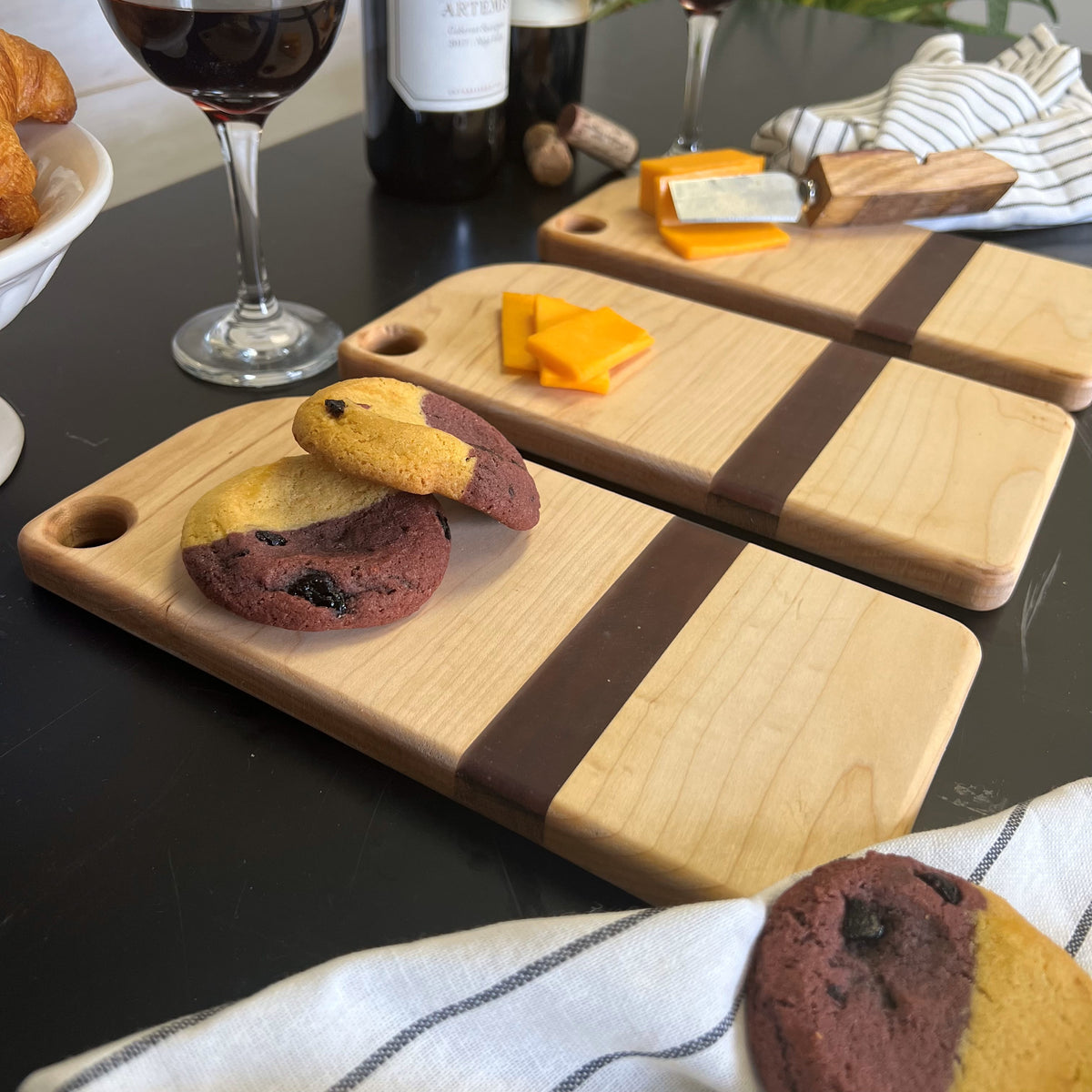 Mini Maple &amp; Wine Cutting Board Set of 3
