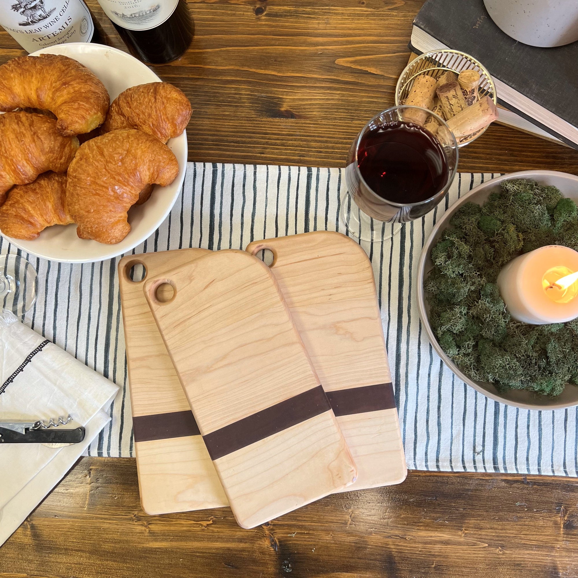 QUICK SHIP Mini Maple & Wine Cutting Board Set of 3 Housewarming Gift